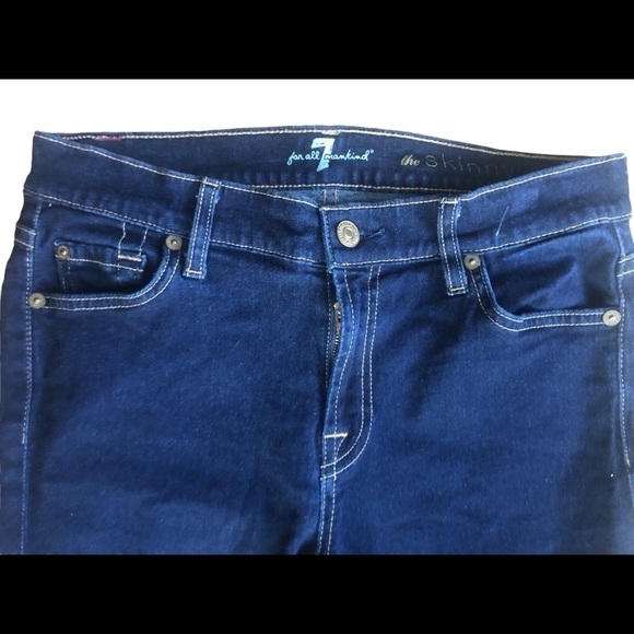 7 For All Mankind “The Skinny”Jean /Legging Stretch Dark Denim Size 27X30 - Picture 6 of 6